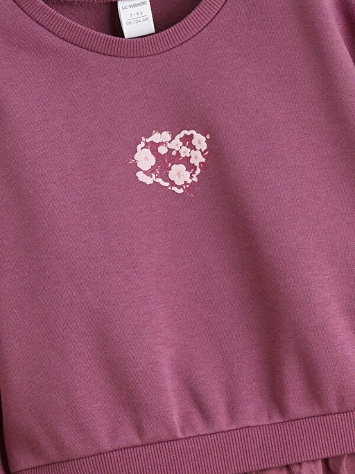 Bisiklet Yaka Uzun Kollu K?z ?ocuk Sweatshirt