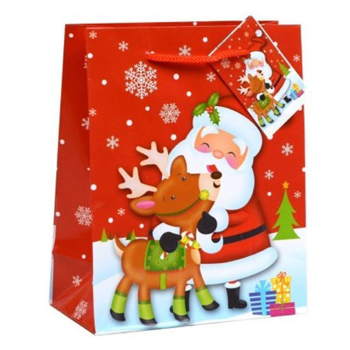 Цена за 12 шт. Пакет подарочный 12х15х6 Новый год / 16023 /уп 12/2400/ микс - Галеонтрейд фото 2