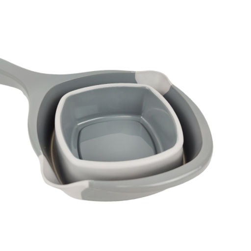 L-00857GY Ковш складной 1л серый пластик/силикон - Mayer&boch фото 4