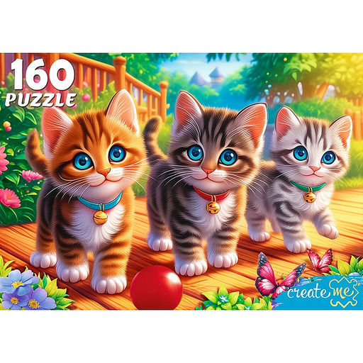 Пазлы 160 "Три котенка в саду"