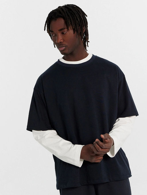 Футболка мужская оверсайз синяя неви 111937 - Mark formelle фото 6