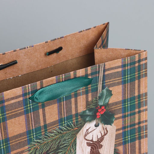 Цена за 2 шт. Пакет подарочный новогодний крафтовый «For man», MS 18×23×10 см