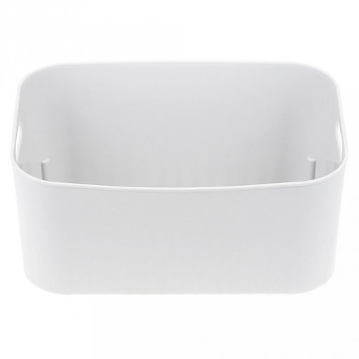 "Домашняя мода" Корзина пластмассовая для хранения "Элегант" 26х17,5см h13см, с ручками, белый (Китай)