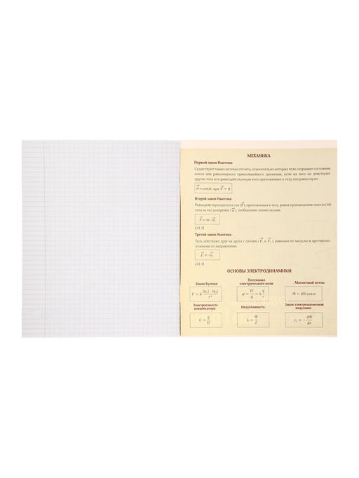 Тетрадь предметная Супернеон, 48 листов в клетку Физика, со справочным материалом, обложка мелованный картон, блок офсет - Calligrata фото 9