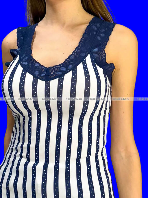 Цена за 1 шт. Майки женские Miss Emma Турция Кружево Полоса