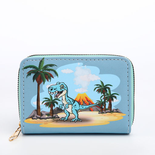 Кошелёк детский Выбражулька «Дино», на молнии, голубой