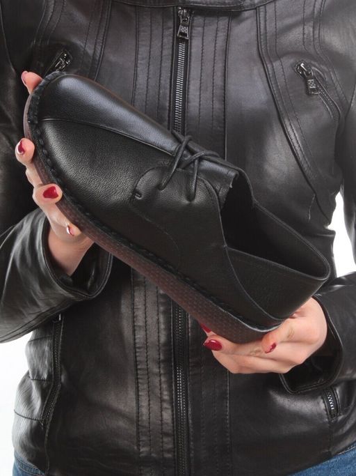 03-5905 BLACK Полуботинки женские (натуральная кожа) - Фабричный китай фото 2