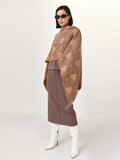 в составе ШЕРСТЬ и кашемир Большой, мягкий, теплый двусторонний палантин. - Tantino фото 4