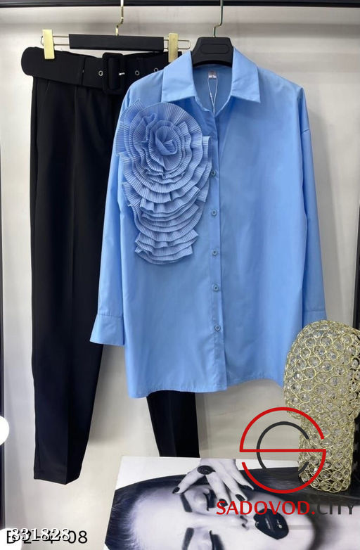 Рубашка женская с объемным бантом