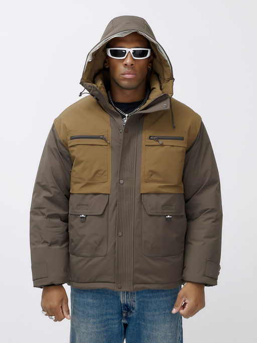 Куртка спортивная мужская зимняя с капюшоном коричневого цвета 609_1K - Mtforce фото 7