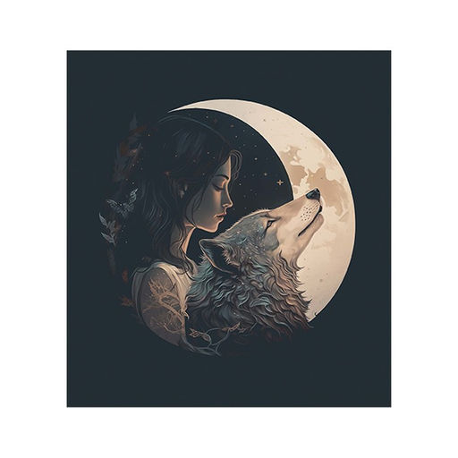 Тетрадь 48 листов в клетку Calligrata Девушка с волком, обложка мелованный картон, твин-лак, блок офсет МИКС  фото 2