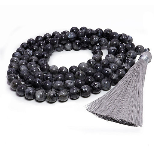 Четки из камня 108 бусин Ларвикит способствует исполнению всех желаний 8мм