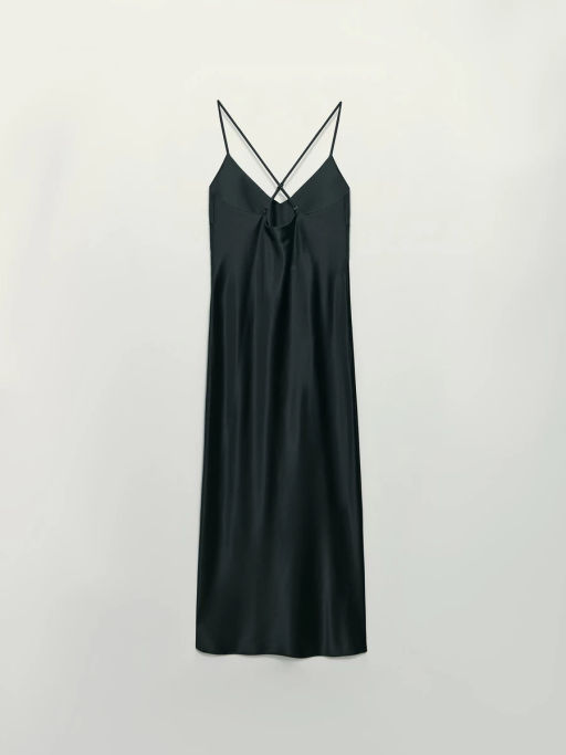 Атласное платье миди на бретелях / Zarina  фото 8