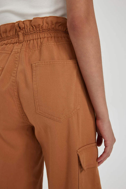 Брюки Cool Paperbag Cargo из габардина из 100 % хлопка - Defacto фото 9