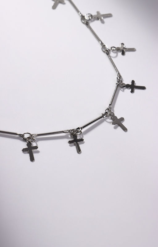 Чокер «Металлика» крестики, цвет серебро, L=30 см
