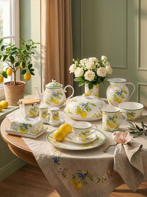 Чайн. наб. 12 пр. 300 мл 12,5*9,5*7 см Лимоны на ножке, NEW BONE CHINA - Elan gallery фото 27