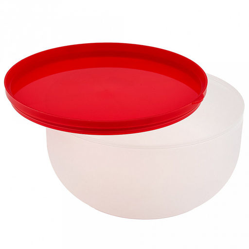 Контейнер из полипропилена Фонтаны белого города набор №2 4шт: 0,5л - д12,2см, h6,3см, 0,8л - д14,2см, h7см, 1,2л - д16,2см, h8см, 1,7л - д18,2см, h9,5см, круглый, красный (Россия) - Домашняя мода фото 4