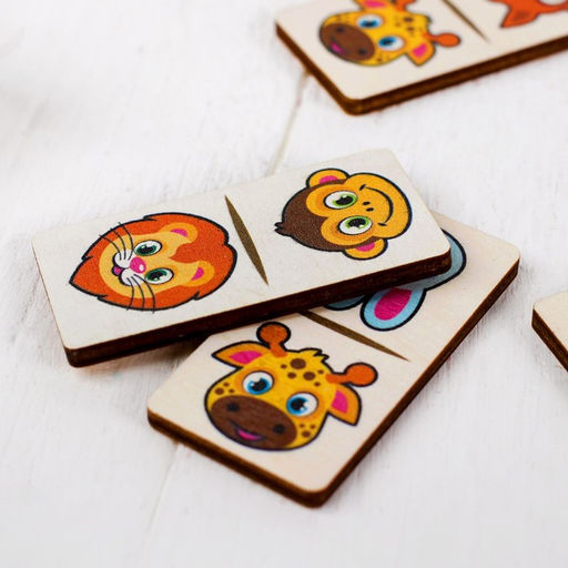 Домино Животные,28 элементов, размер плашки: 3х6х0.4 см - Лесная мастерская фото 2