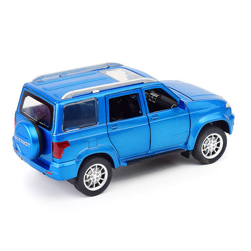 Машина металл UAZ Патриот 17,8 см, (двери, свет-звук, инерция, син,) в коробке
