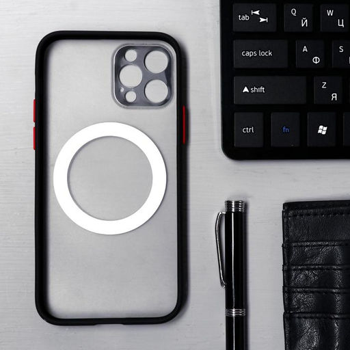 Чехол LuazON для iPhone 12 Pro, поддержка MagSafe, с окантовкой, пластиковый, черный - Luazon home фото 2