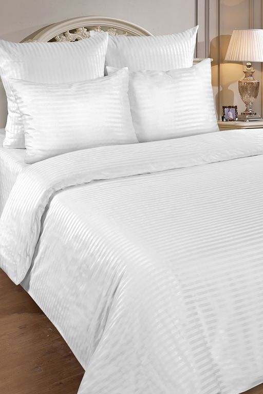 Простыня на резинке HoReCa 180х200х20, страйп-сатин, арт. 4870
