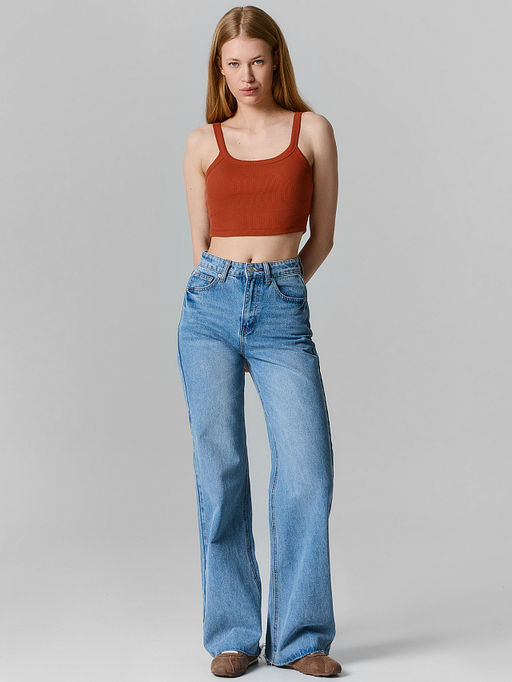 Топ женский оранжевый в рубчик - Mark formelle фото 2