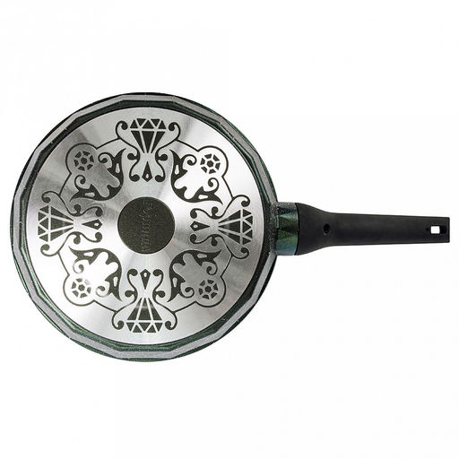 Сковорода с тефлоновым покрытием д24см "Бриллиант Green", h6,5см, s0,4см, ручка из термостойкого пластика (Россия)