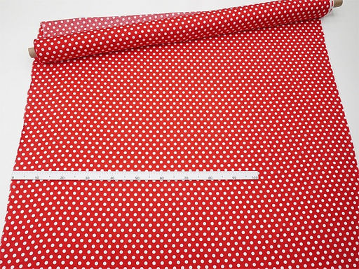 Штапель Белый горох (11мм) цв.красный, ш.1.45м, вискоза-100%, 95гр/м.кв - Купава фото 9