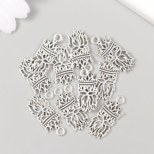 Металлический элемент, декоративная подвеска «Король», набор 10 шт., 1.1×2.5 см