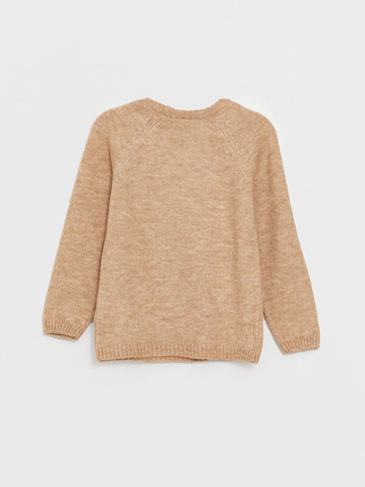 Bisiklet Yaka Desenli Uzun Kollu K?z ?ocuk Triko Kazak - Waikiki фото 2