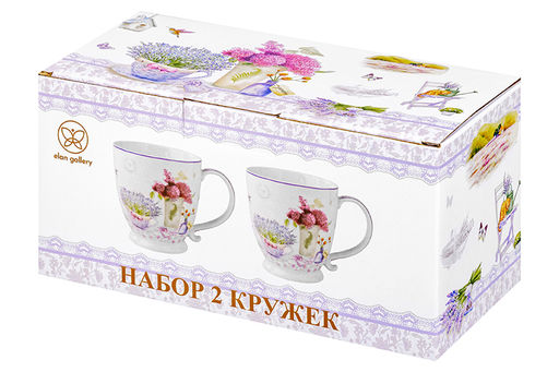 Набор 2 кружек 450 мл 13,5*10*10,5 см Лаванда на ножке, NEW BONE CHINA - Elan gallery фото 8