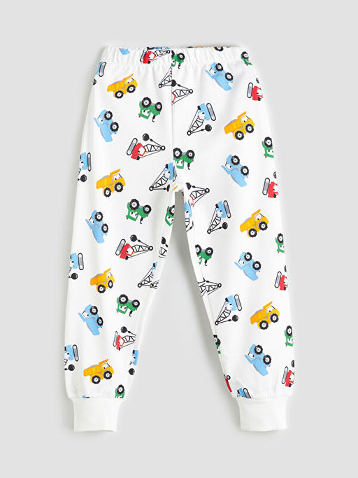 Bask?l? Erkek ?ocuk Pijama Tak?m?