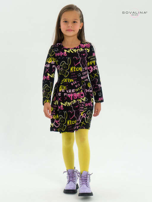 Платье Эля неоновые мишки - Sovalina фото 17