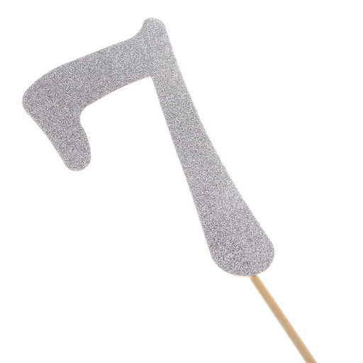 Цена за 6 шт. Топпер в торт 3, цвет серебро - Страна карнавалия фото 26