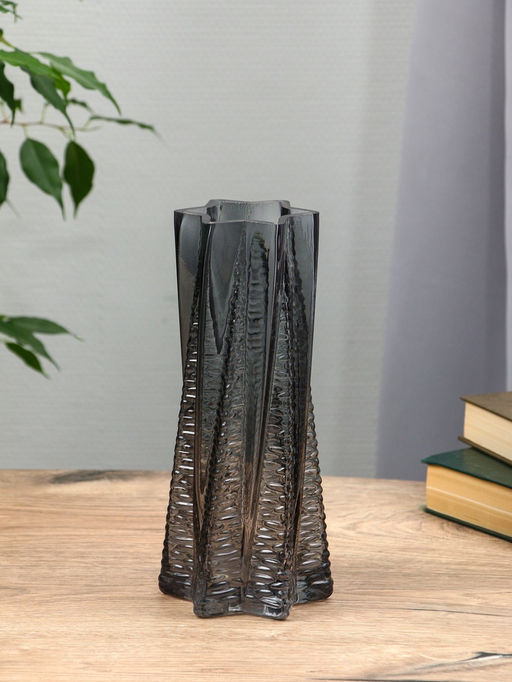 Ваза «Флоранс», 25×11×9 см, стекло, серая