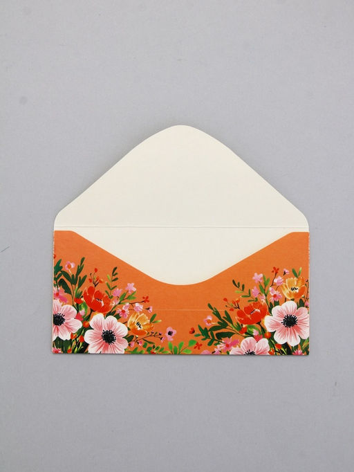 Цена за 10 шт. Конверт для денег Букет, 16,5 х 8 см