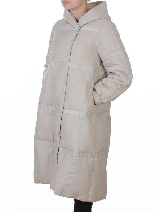 3065 LT. BEIGE Пальто пуховое зимнее женское (утиный пух) - Fashion фото 5