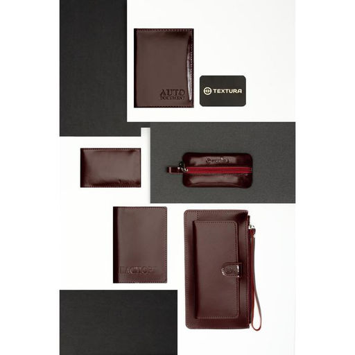 Кошелёк на молнии, с ручкой, цвет бордовый - Textura фото 6