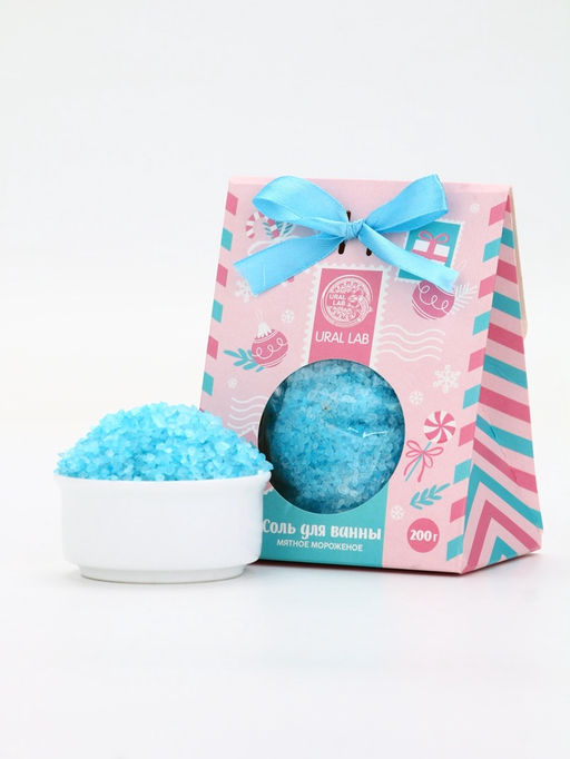 Соль для ванны, 200 г, аромат мятное мороженое, URAL LAB