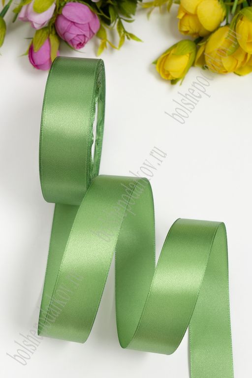 Лента атласная 2,5 см*25 ярд (SF-1357) фисташковый №063