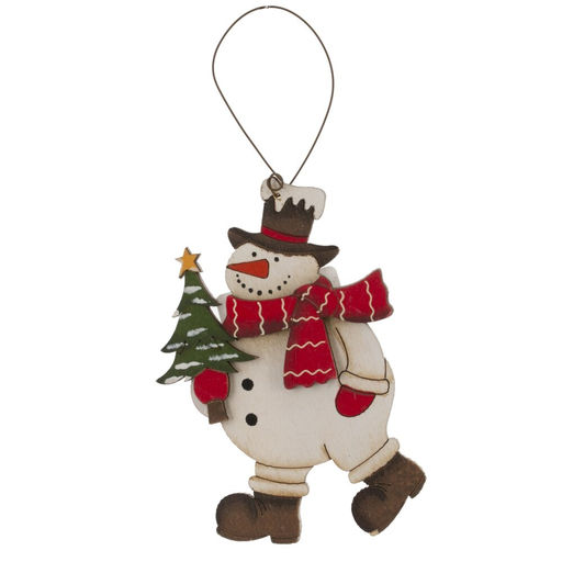 Изделие декоративное подвесное "Снеговик", L8 W0,5 H11,5 см, 4в.