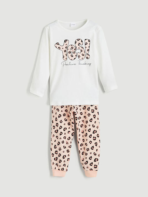 Bask?l? K?z ?ocuk Pijama Tak?m