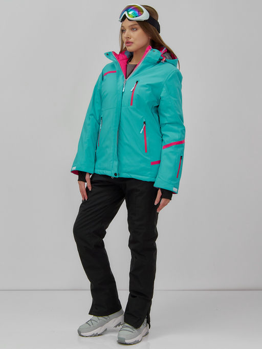 Горнолыжная куртка женская зимняя бирюзового цвета 7091Br - Chunmai фото 11