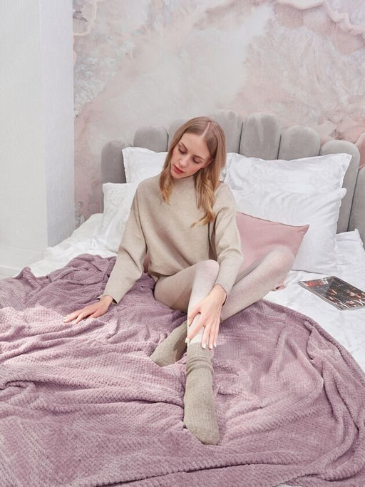 Покрывало-плед КОРАЛ-флис жаккард Лилия 150*200 см. - Лен поволжья фото 3