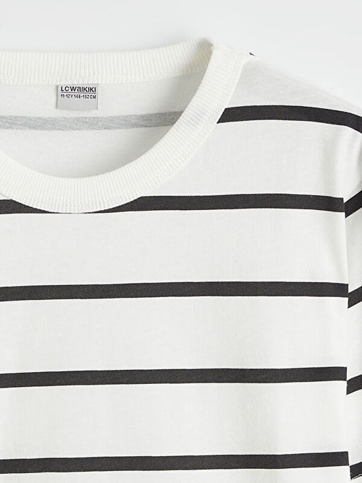 Bisiklet Yaka ?izgili Erkek ?ocuk Ti??rt