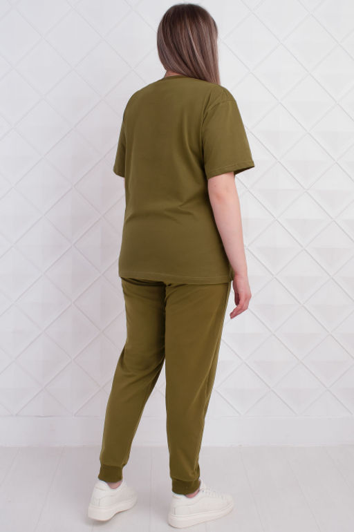 Арт. 2363 Костюм с брюками женский 50-58 (5 шт) Цвет:верх-зеленый кофе, низ-зеленый кофе - Калинка фото 8