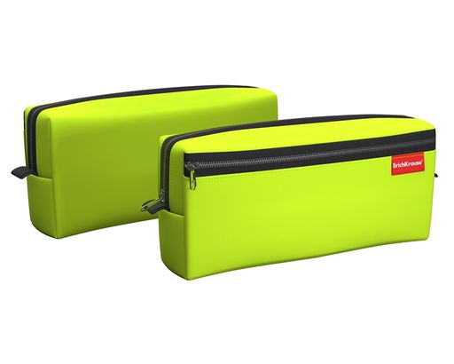 Цена за 1 шт. Пенал квадро c двумя отделениями ErichKrause 210x100x50мм Neon® Yellow