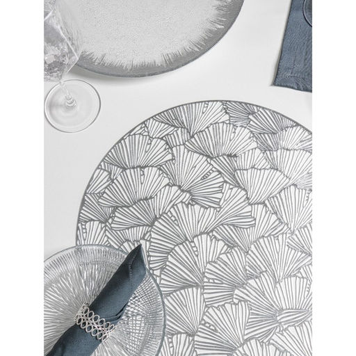 Набор салфеток сервировочных на стол Доляна Веер, d=38 см, 4 шт, цвет серебряный фото 15
