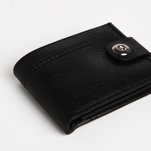 Портмоне мужское на магните, отдел для купюр, для карт, для монет, чёрное