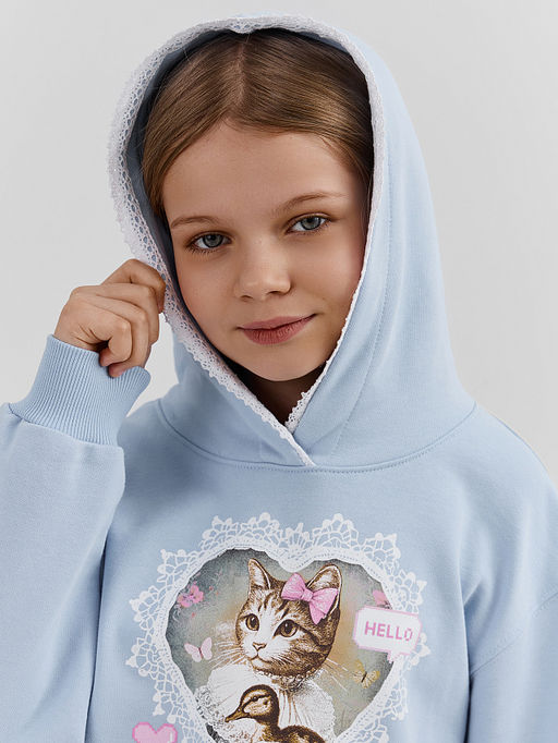Худи для девочек голубое - Mark formelle фото 4